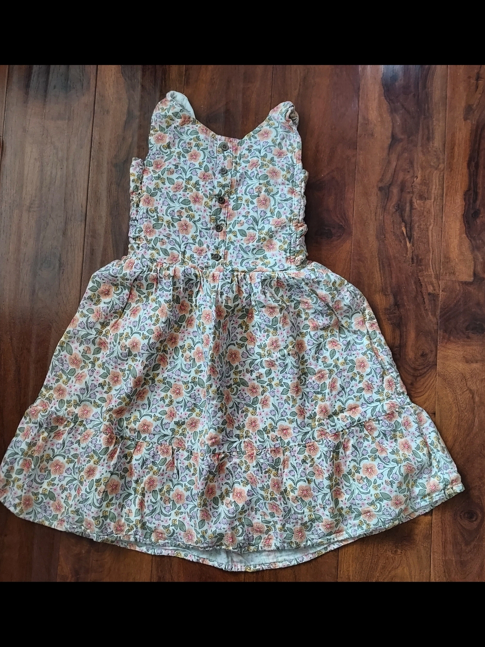 Cat & Jack Floral Tiered Sundress in Cream, Pink, Green